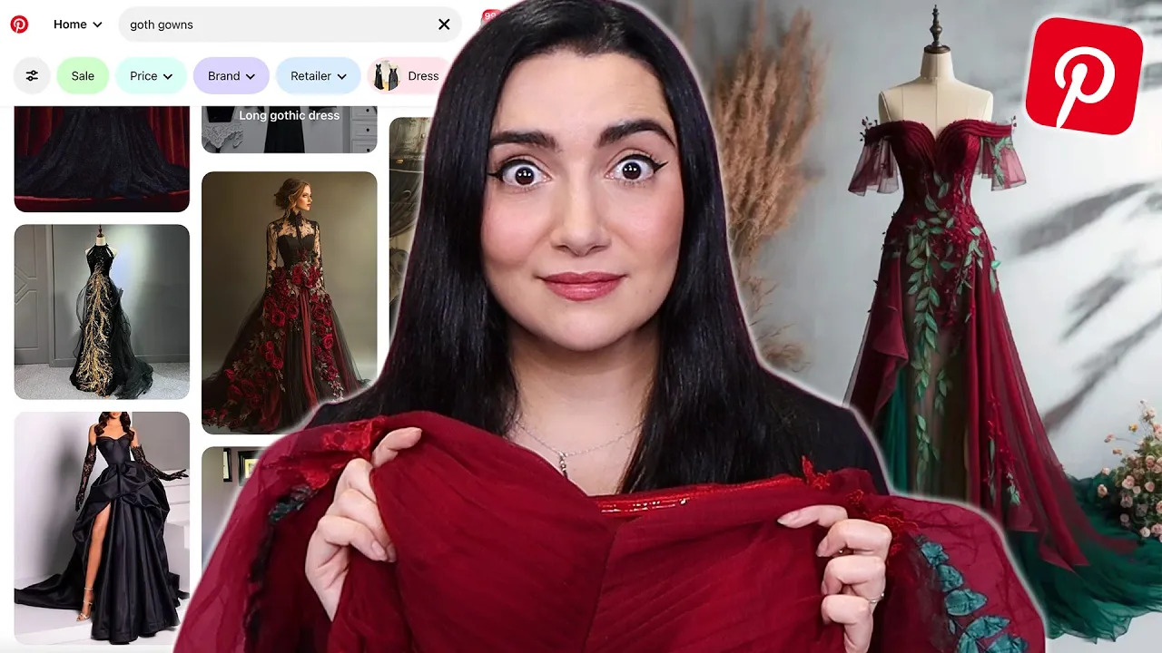 thumbnail from YouTube video about unrealistic Pinterest dream gowns